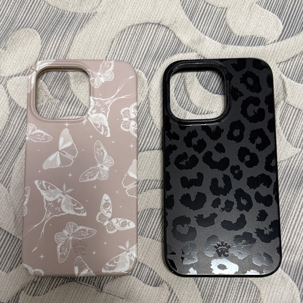 Velvet Caviar Butterfly and Leopard iPhone 13 Pro Cases - Tan and Black